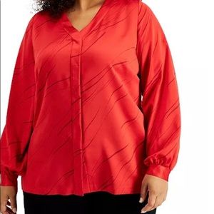 NWT Alfani red blouse 2x
